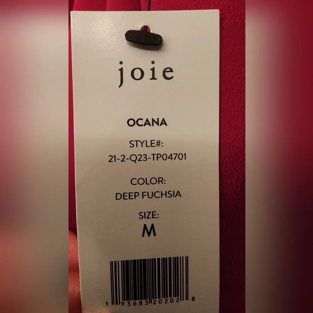 JOIE OCANA sleeveless V-neck blouse in deep Fucia Size Medium - Picture 7 of 8